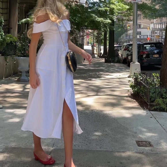Reformation | Dresses | Reformation Adriel Linen Dress White | Poshmark